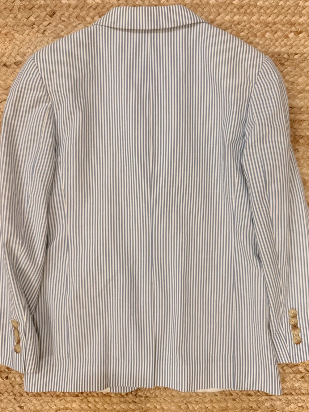 Polo by Ralph Lauren Light Blue and White Seersucker Kids Blazer